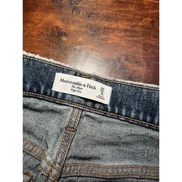 Abercrombie & Fitch The Mom High Rise Jean Sz 27/4Long Womens Distressed - Picture 2 of 6